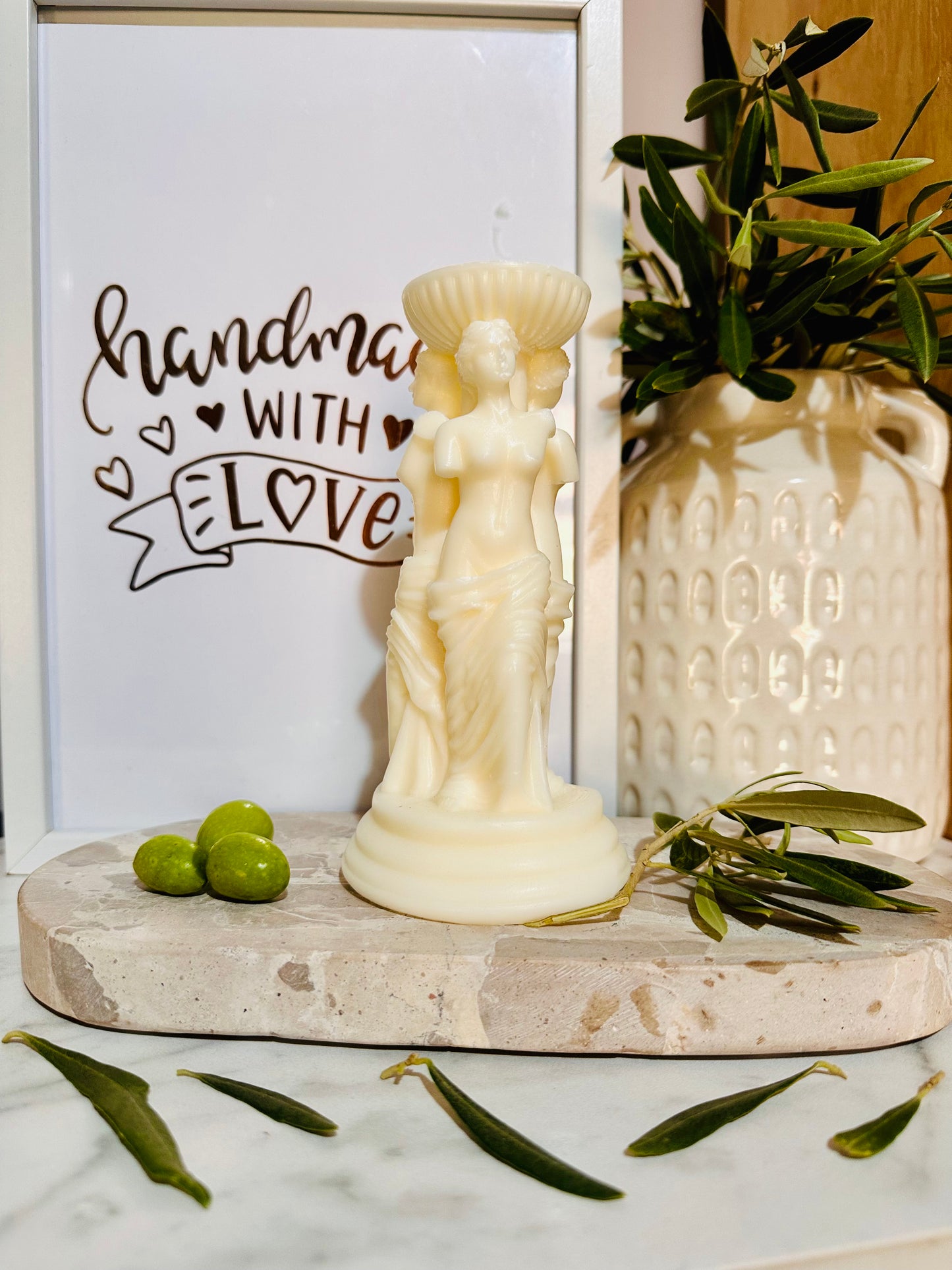 Athena Goddess Statue Candle