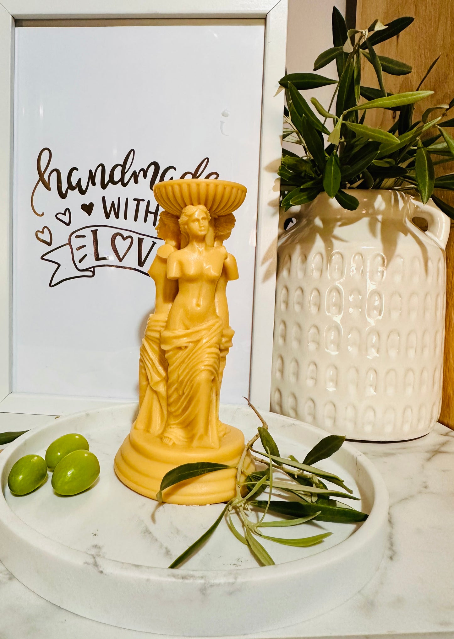 Athena Goddess Statue Candle